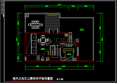 双层住宅室内装修CAD平面施工方案图纸详解